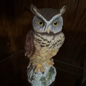 Andrea By Sadek Owl Figurine in Brown and Cream